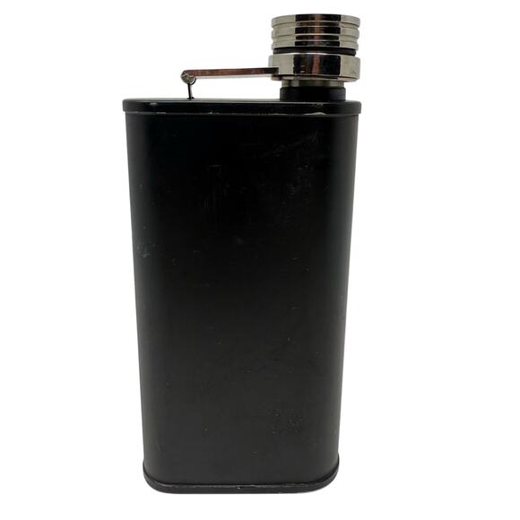 Harland Classic Black Stainless Steel Hip Flask Vintage Barware 6oz - Picture 4 of 4